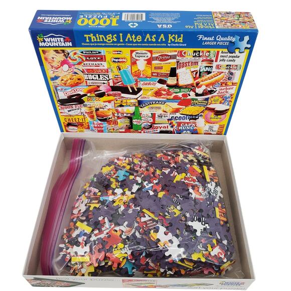 White Mountain Things I Ate as a Kid #1110 1000 Piece Puzzle 24inx30in Pre-Owned - Picture 4 of 6